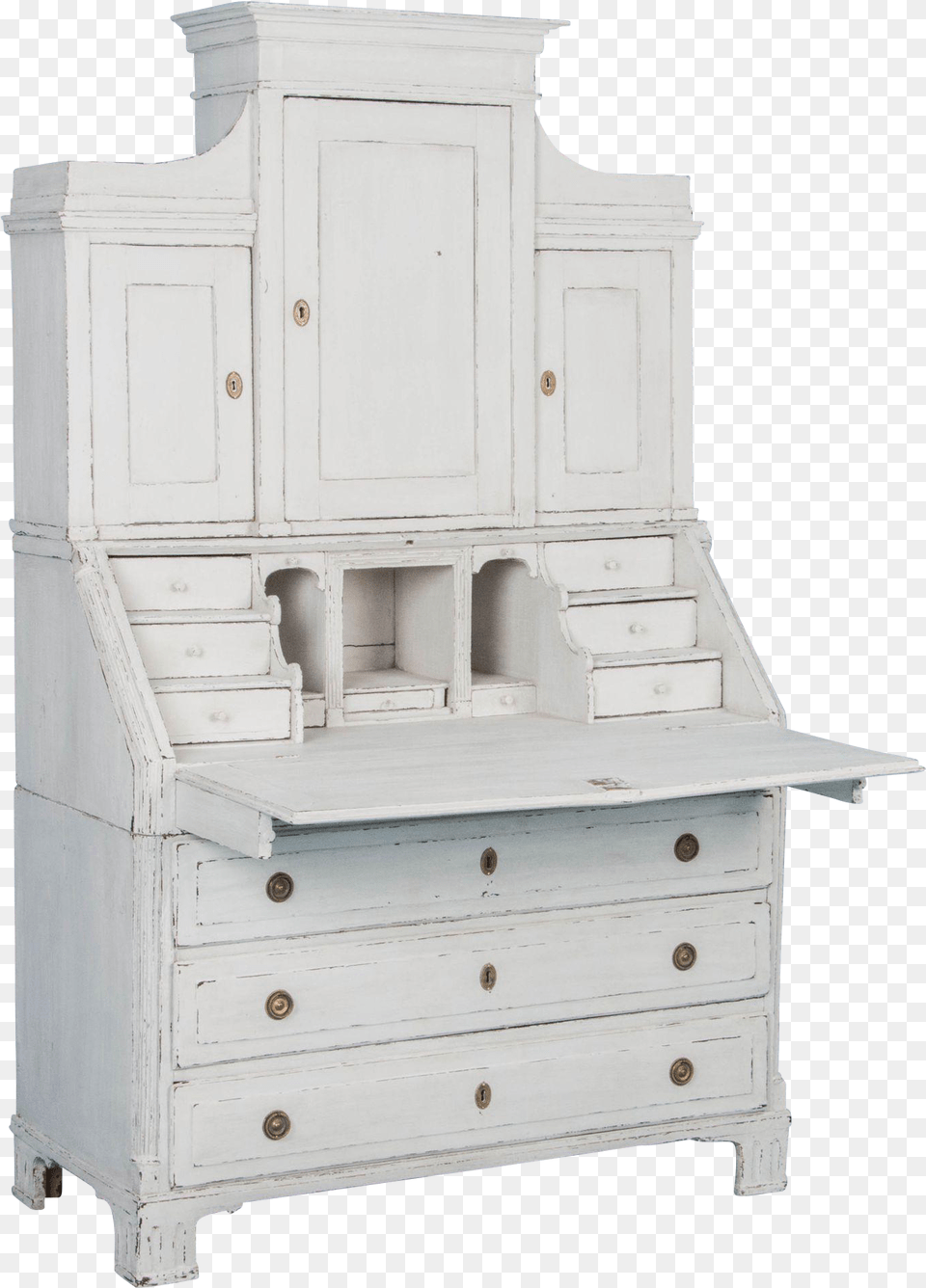Graceful Swedish Antique Secretary Dresser, Cabinet, Furniture, Table, Desk Free Transparent Png
