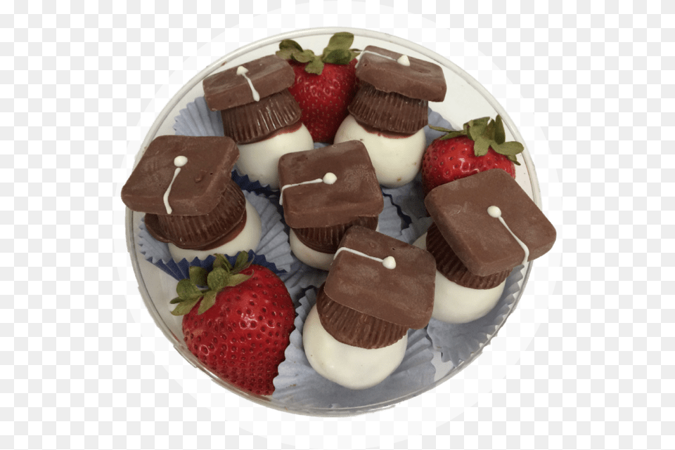 Grad Hat Berries Chocolate, Dessert, Food, Sweets, Produce Free Png