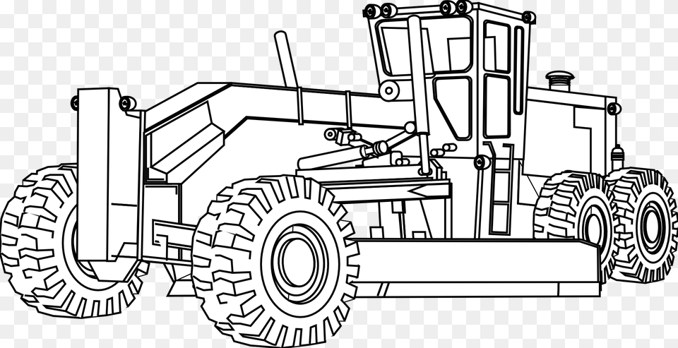 Grader Black And White, Bulldozer, Machine, Wheel, Tractor Free Png