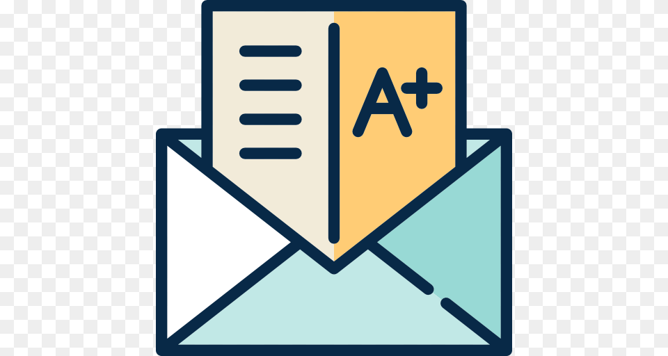 Grades Envelope Mark Exam Interface Education Icon, File Png Image