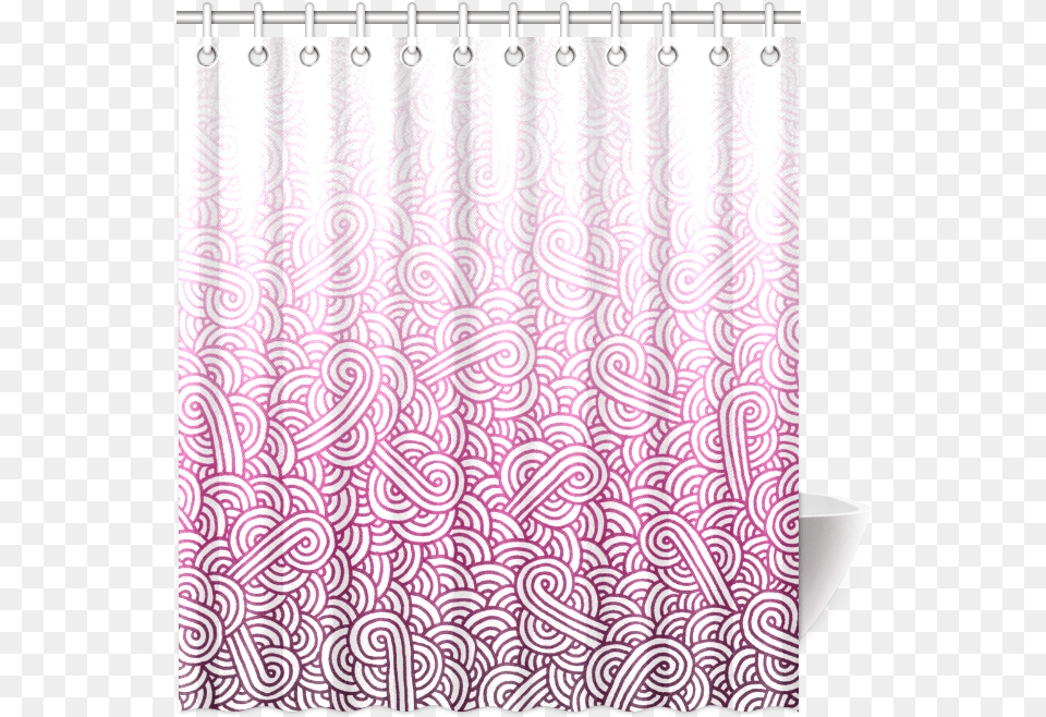 Gradient Pink And White Swirls Doodles Shower Curtain Paisley, Shower Curtain Free Png