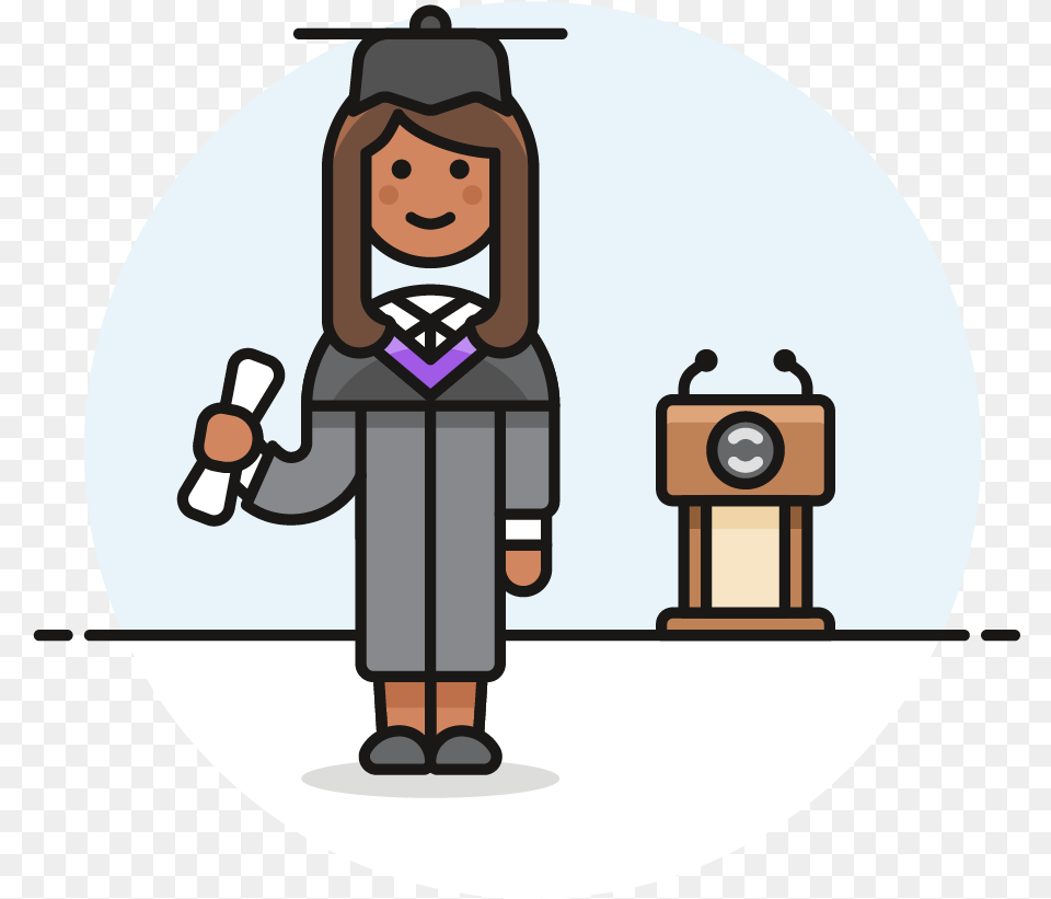 Graduate Female African American Cartoon, Crowd, People, Person, Audience Png Image