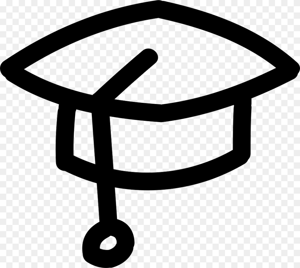 Graduate Hand Drawn Hat Outline Graduation Icon Outline Transparent, People, Person, Stencil Free Png