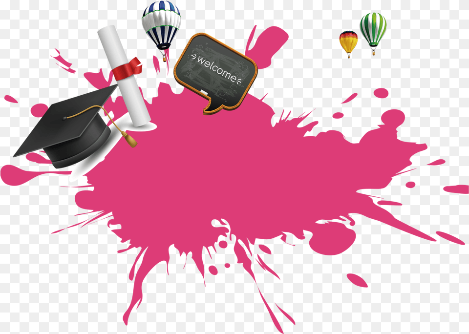 Graduation Background Design Pink, Art, Graphics, People, Person Png