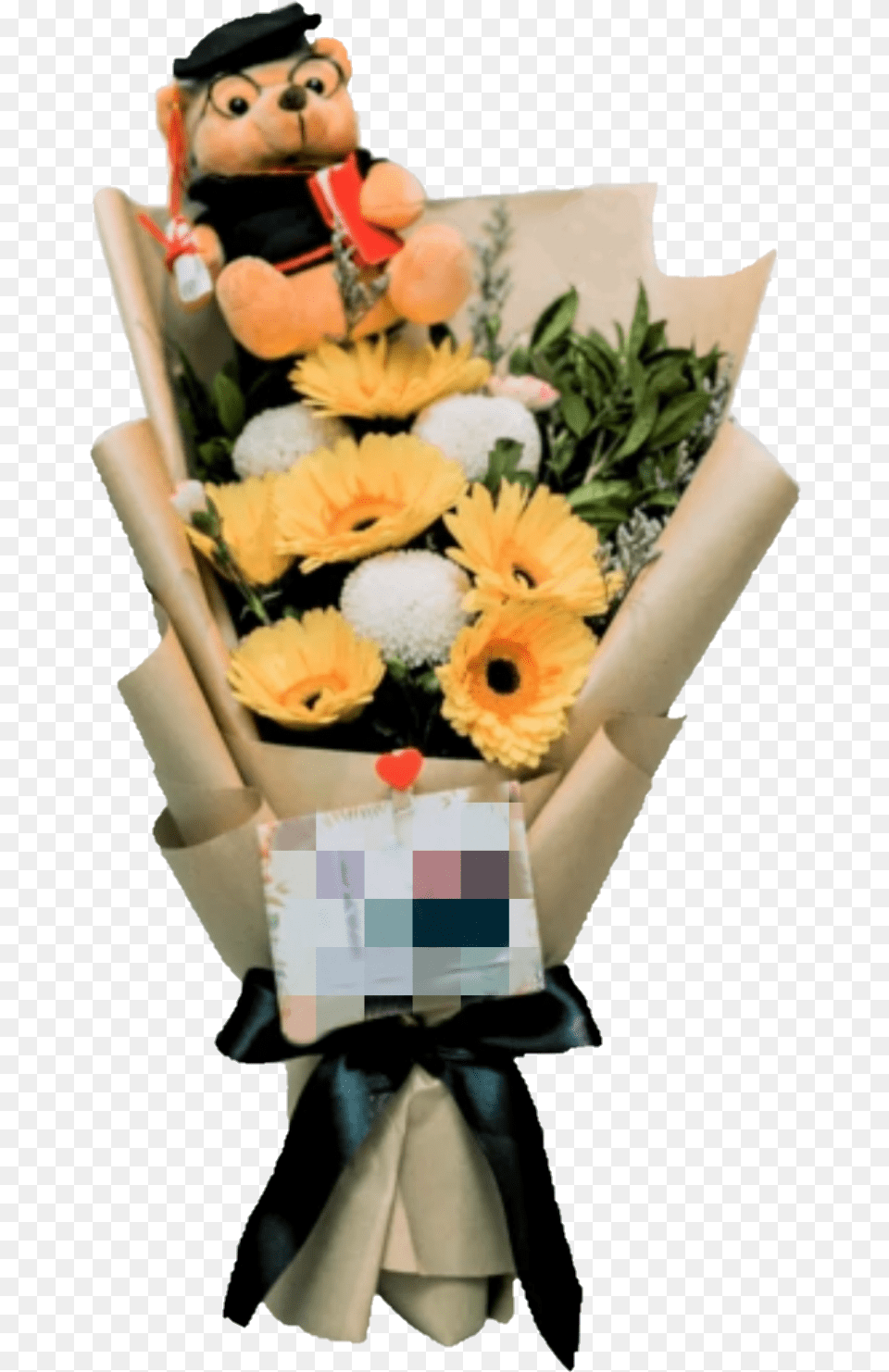 Graduation Bouquet With Bear Graduation Flower Bouquet, Flower Bouquet, Plant, Flower Arrangement, Wedding Png
