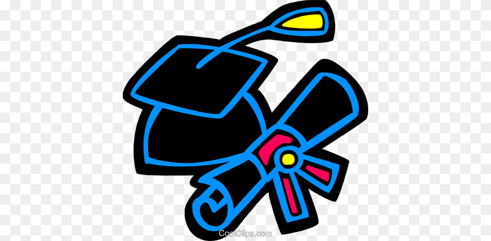 Graduation Cap And A Diploma Royalty Vector Clip Art, Device, Grass, Lawn, Lawn Mower Png Image