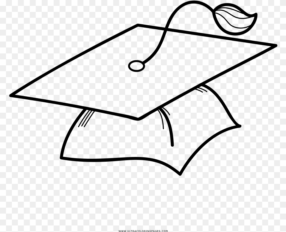 Graduation Cap Coloring, Gray Free Png Download