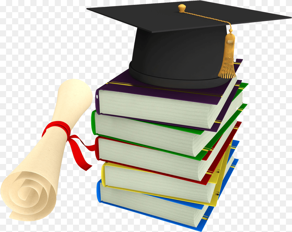Graduation Cap Image Degree Cap With Books, People, Person, Text Free Png