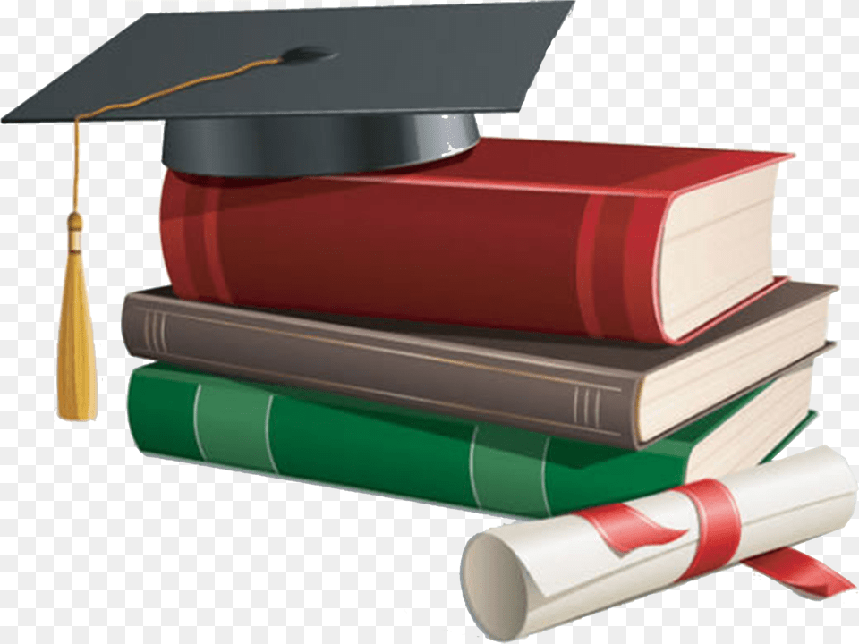 Graduation Cap With Books, People, Person, Publication, Book Png Image