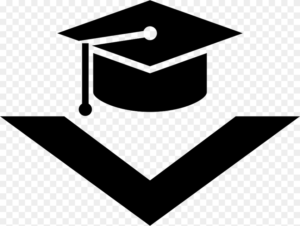 Graduation Cap With Down Arrow Comments Toga Icon, People, Person, Stencil Free Png