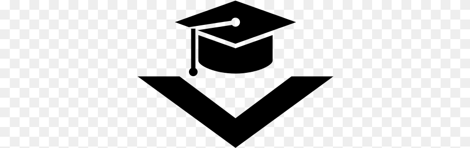 Graduation Cap With Down Arrow Vector Simbolo Academico, Gray Free Png Download