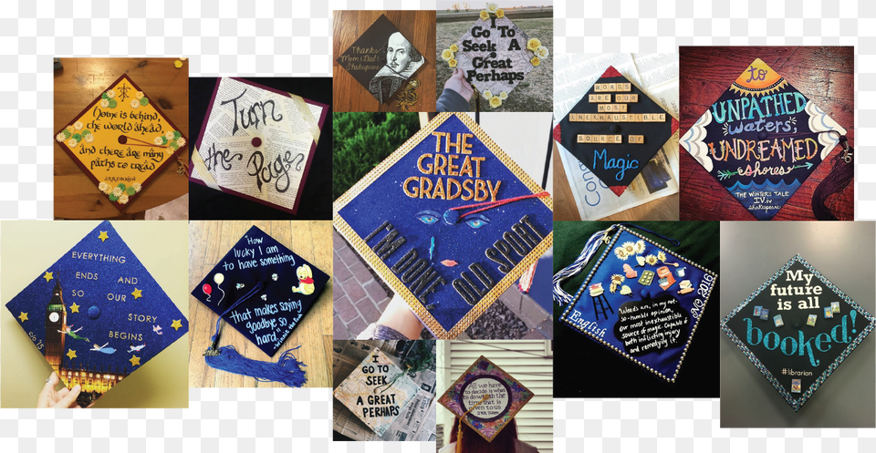 Graduation Caps For Book Lovers Craft, Art, Collage, People, Person Png Image