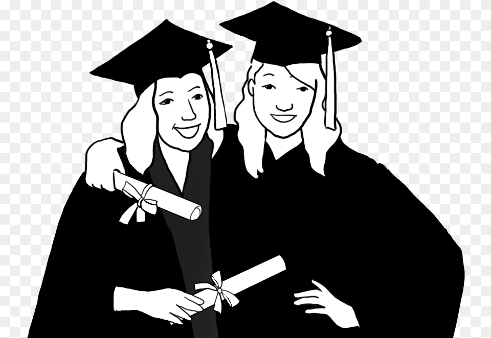 Graduation Clipart Graduation Black And White, Person, People, Adult, Man Free Png