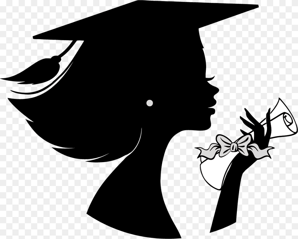 Graduation Girl Silhouette, People, Person, Stencil, Adult Png