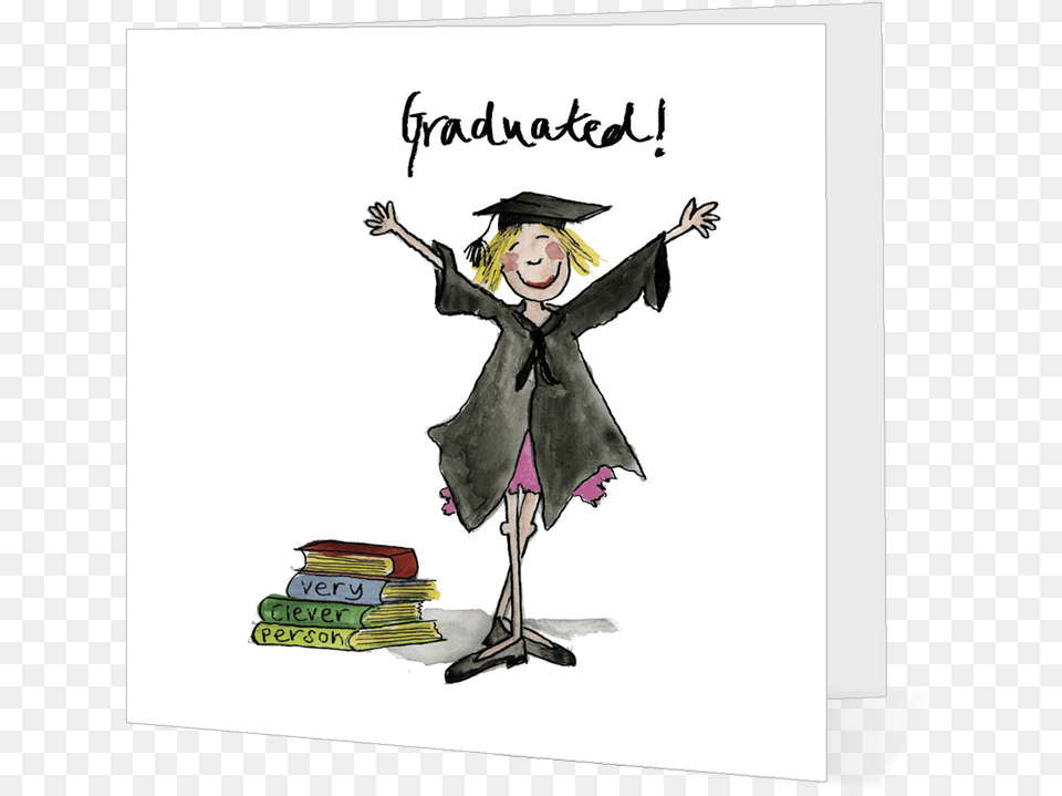 Graduation Girl Singing For Joy Cartoon, People, Person, Book, Publication Png Image