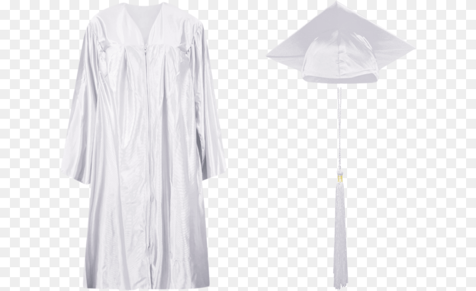Graduation Gown High School White Toga For Graduation, Clothing, Coat, Fashion, Shirt Png Image