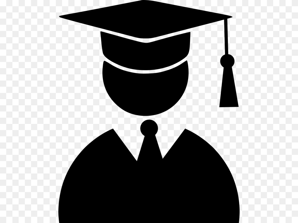 Graduation Man Silhouette Graduate Uniform, Gray Free Png