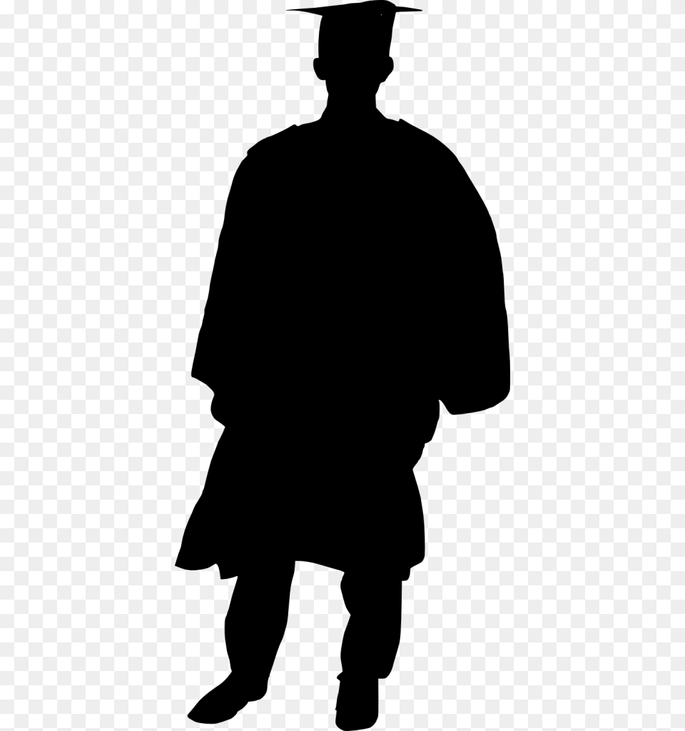 Graduation Silhouette, Gray Png Image