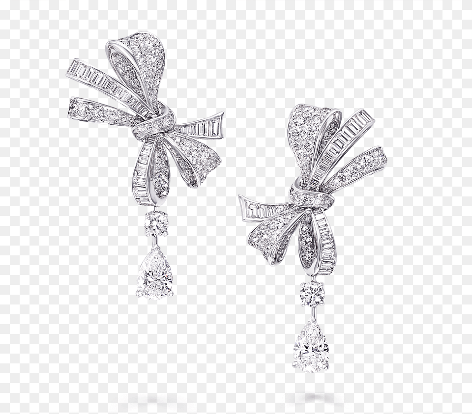 Graff Bow, Accessories, Earring, Jewelry, Diamond Free Transparent Png