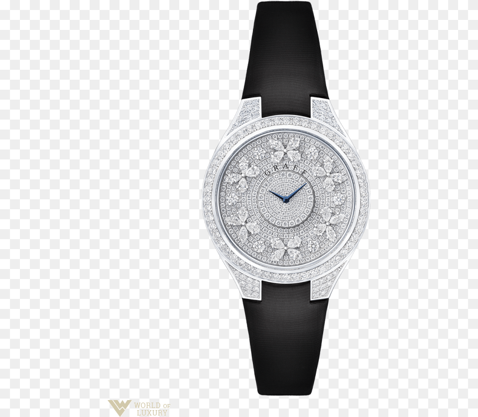 Graff Disco Butterfly White Gold Amp Diamonds Ladies Graff Watch Butterfly Silhouette, Arm, Body Part, Person, Wristwatch Png