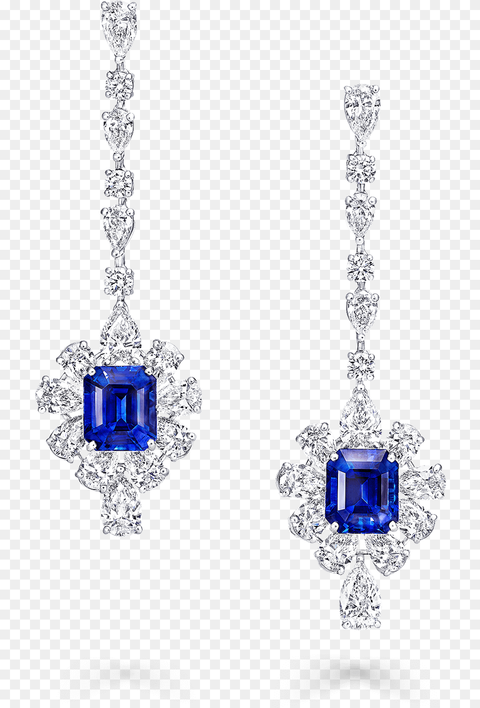 Graff Sapphire And Diamond Earrings, Accessories, Earring, Gemstone, Jewelry Png Image