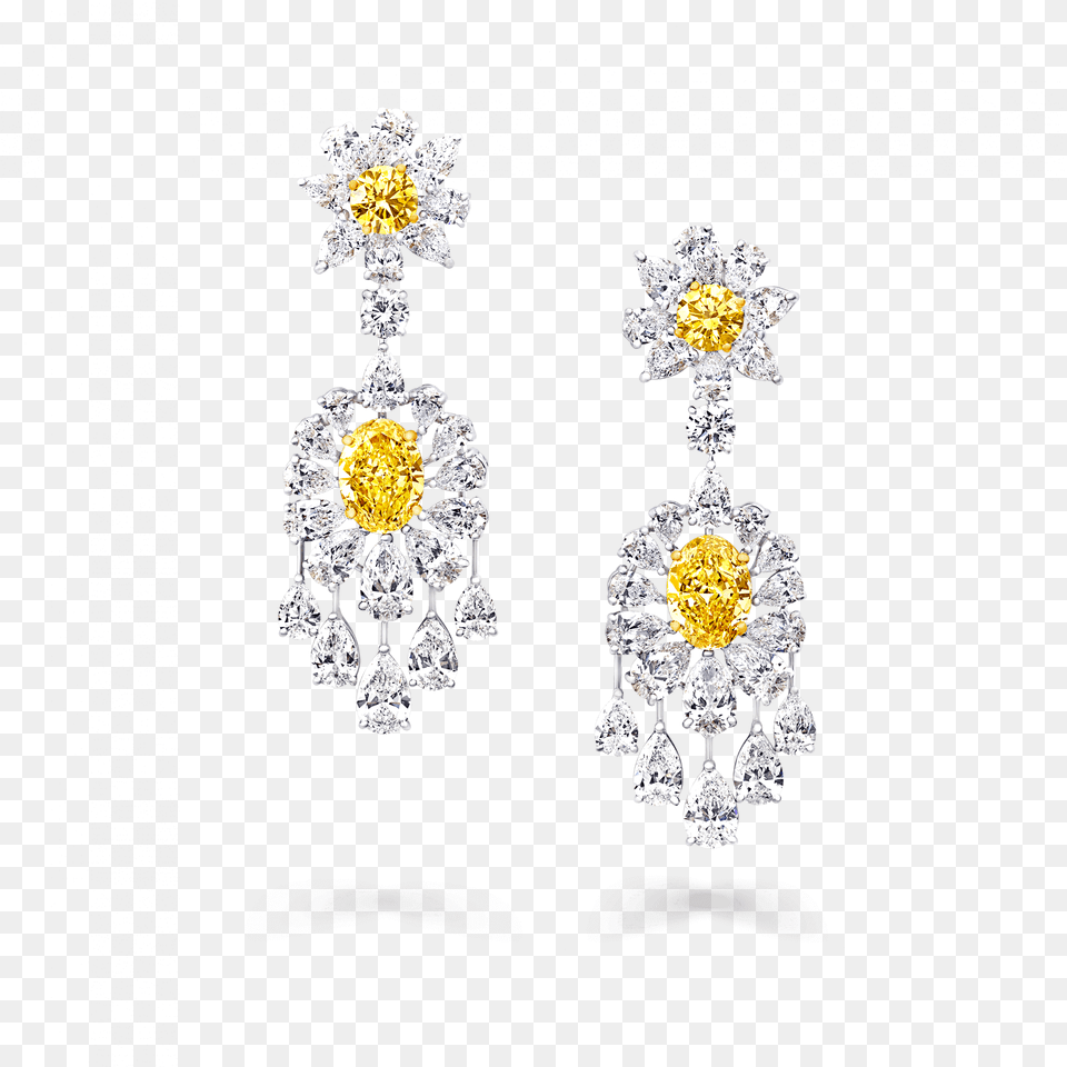 Graff Yellow Diamond Earrings, Accessories, Earring, Jewelry, Gemstone Free Transparent Png