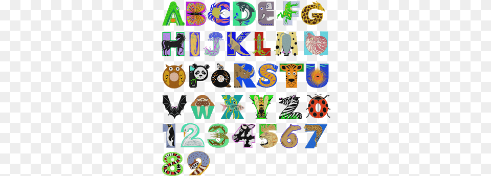 Graffiti Alphabet With Animal And Sea Creatures Design Animal Designs In Letters, Text, Wildlife, Bear, Mammal Png Image