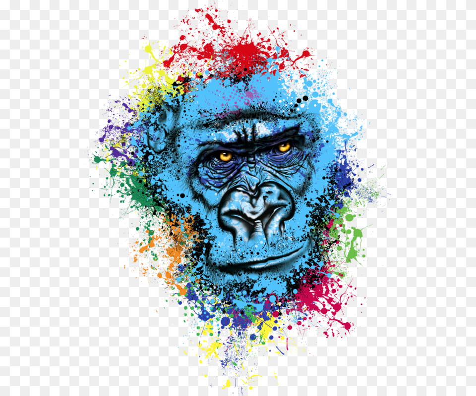 Graffiti Gorilla, Animal, Ape, Mammal, Wildlife Free Transparent Png
