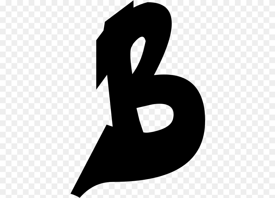 Graffiti Letter B, Gray Free Png Download