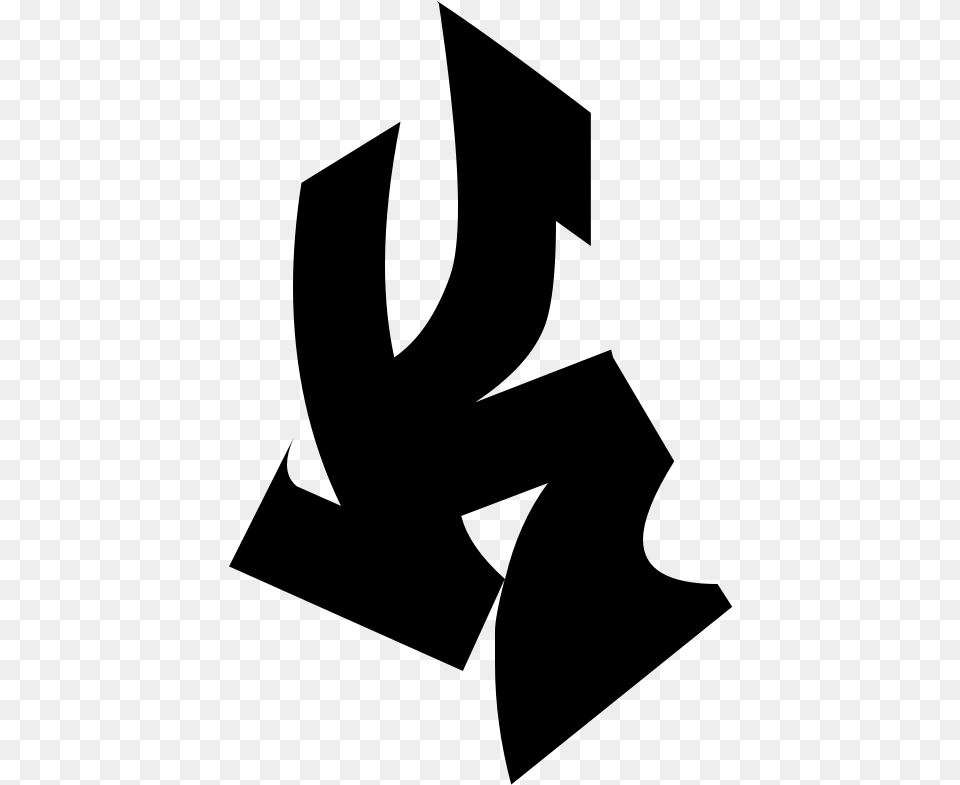 Graffiti Letter K Transparent, Gray Png