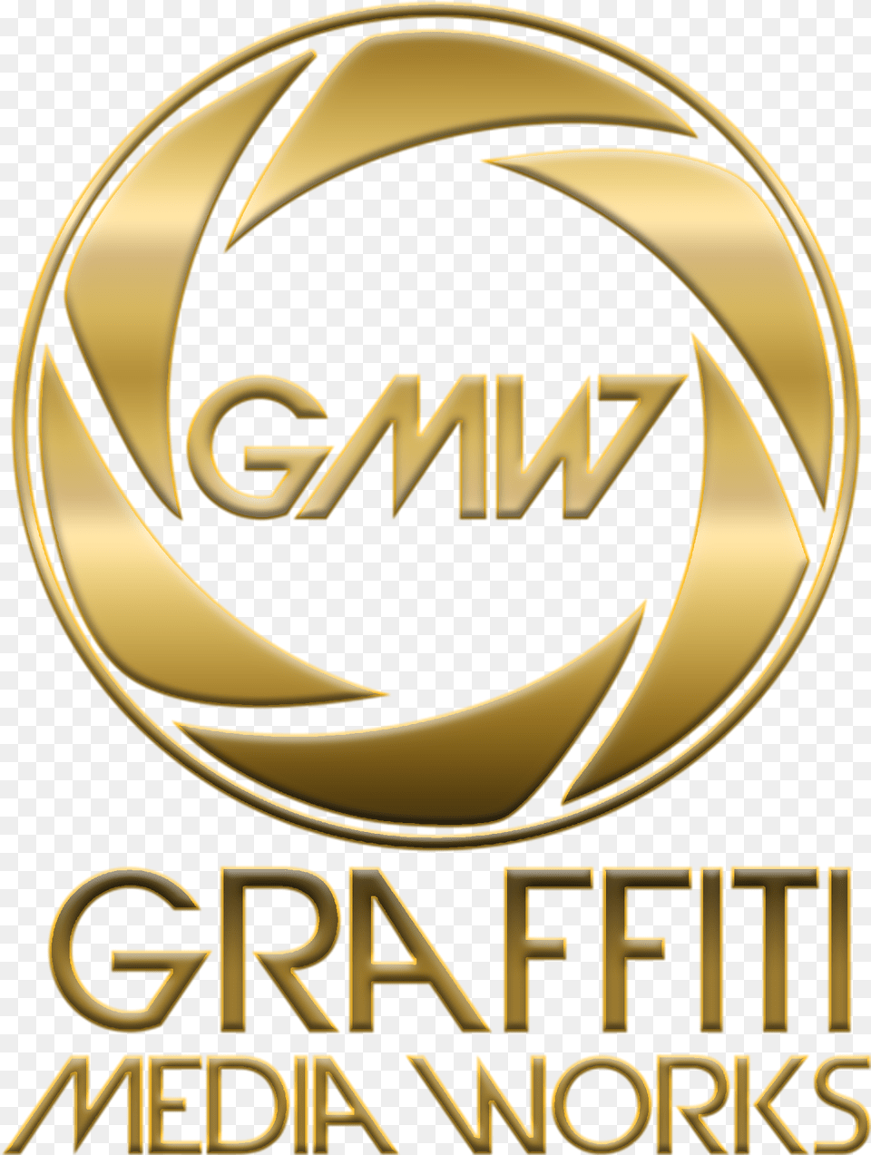 Graffiti Media Works Graphic Design, Logo, Gold, Badge, Symbol Free Png