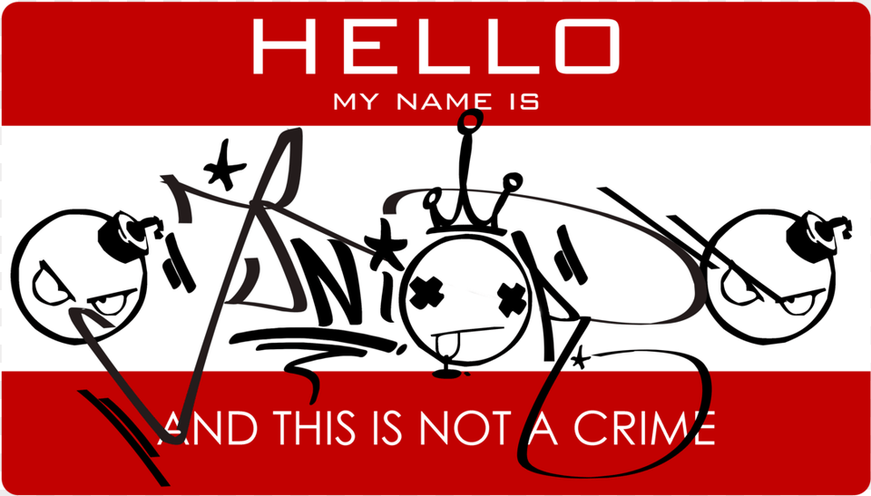 Graffiti Tag On Sticker, Text, Handwriting, Face, Head Free Png Download