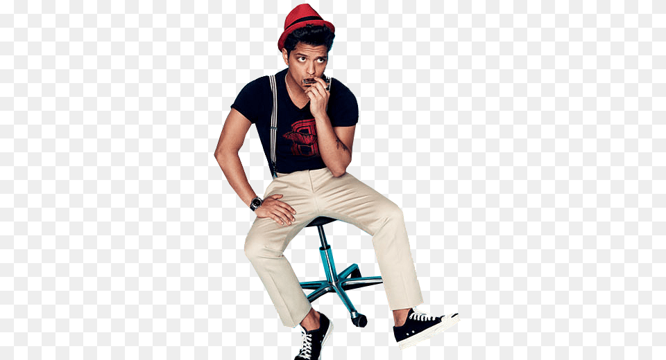 Grafika Gify Kartki Bruno Mars, Shoe, Person, Pants, Sitting Png Image