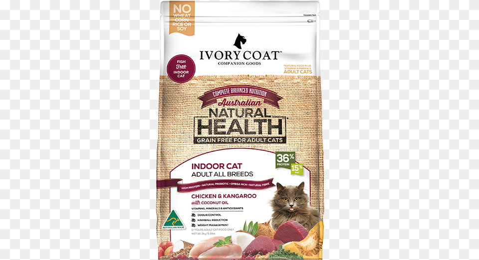 Grain Dry Cat Food Ivory Coat Cat Food, Advertisement, Poster, Animal, Mammal Free Png