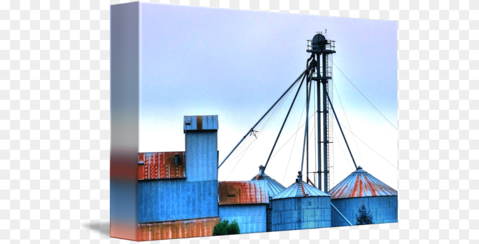 Grain Tower Silo, Architecture, Building, Factory, Outdoors Png Image