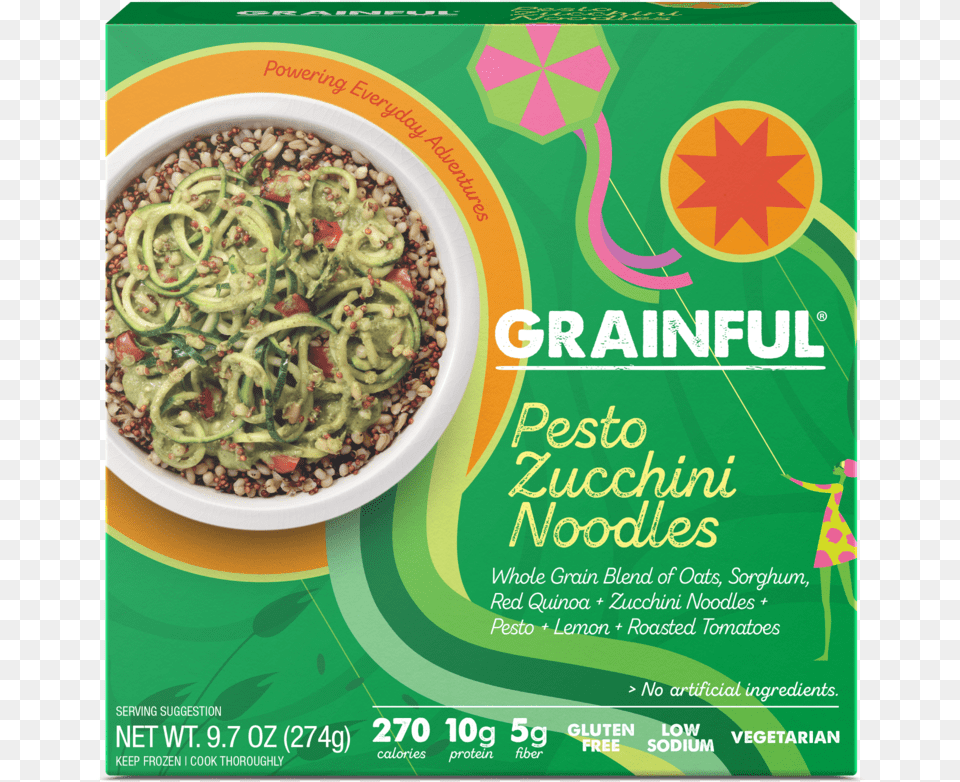 Grainful Target 3d Mockup V1 Pesto Zucchini Noodles Frozen Entrees Grainful Products, Advertisement, Poster, Person, Bean Png Image