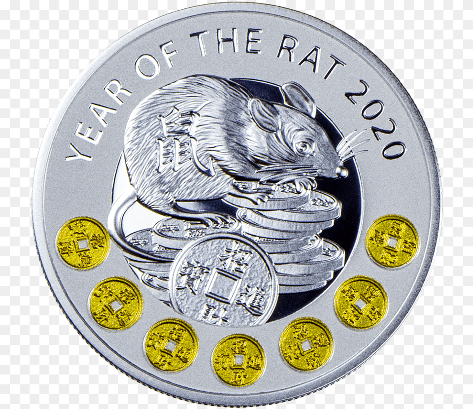 Gram Niue Year Of The Rat 2020 Year Of Rat Coin, Money, Nickel, Machine, Wheel Free Transparent Png