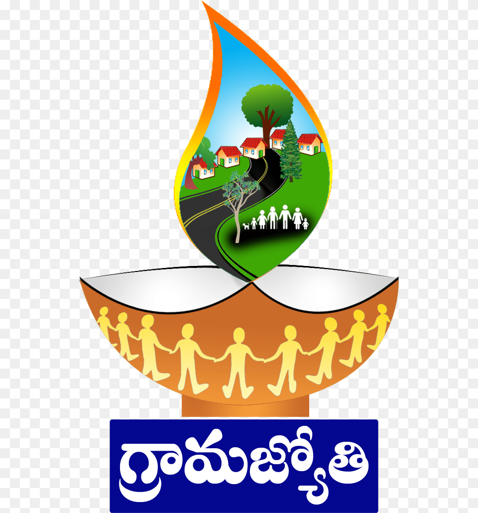 Grama Jyothi Village Development Scheme Logo01 Telangana Grama Jyothi Scheme, Advertisement, Poster, Boy, Child Png Image