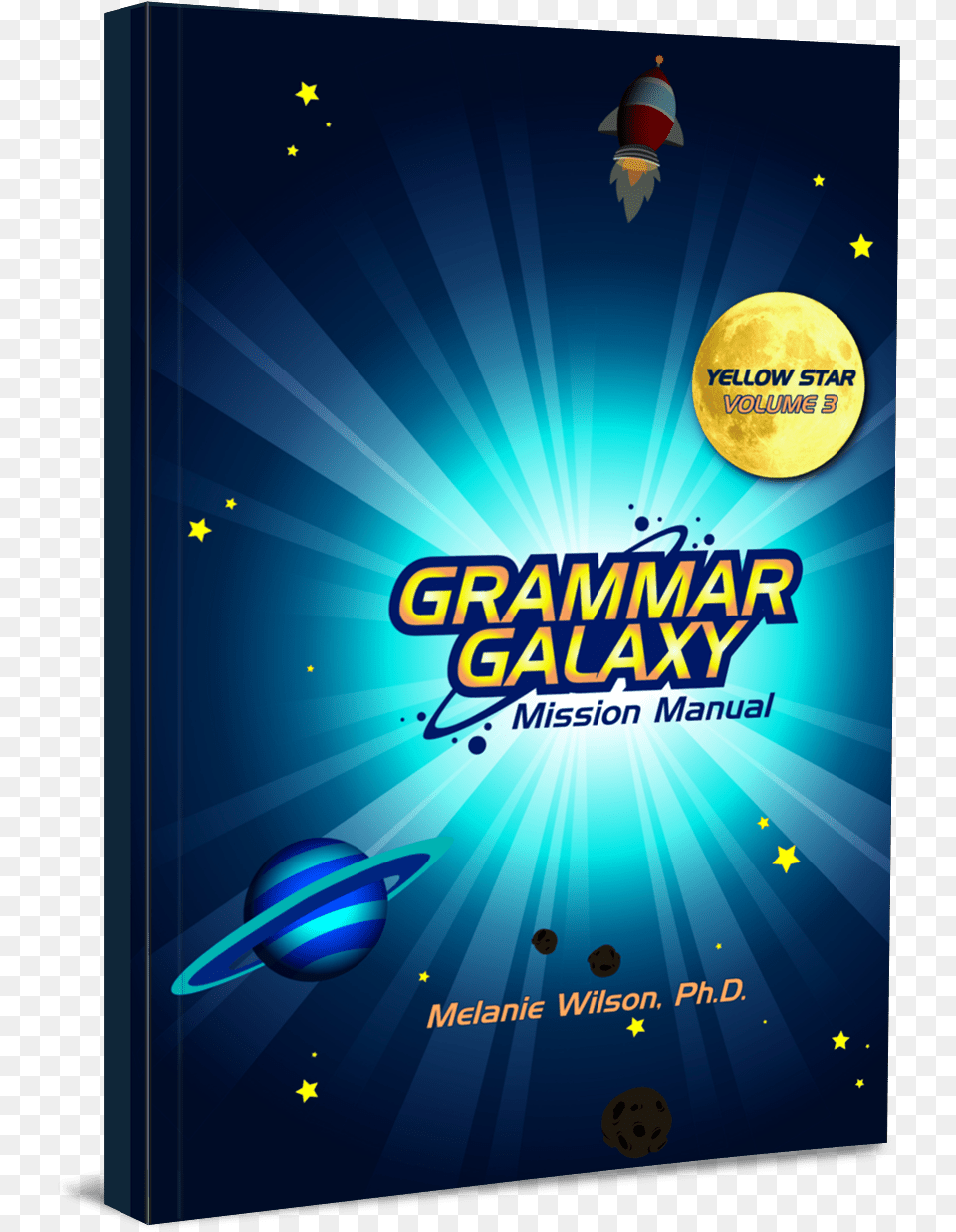 Grammar Galaxy Yellow Star Print Mission Manual Graphic Design, Advertisement, Poster Png Image