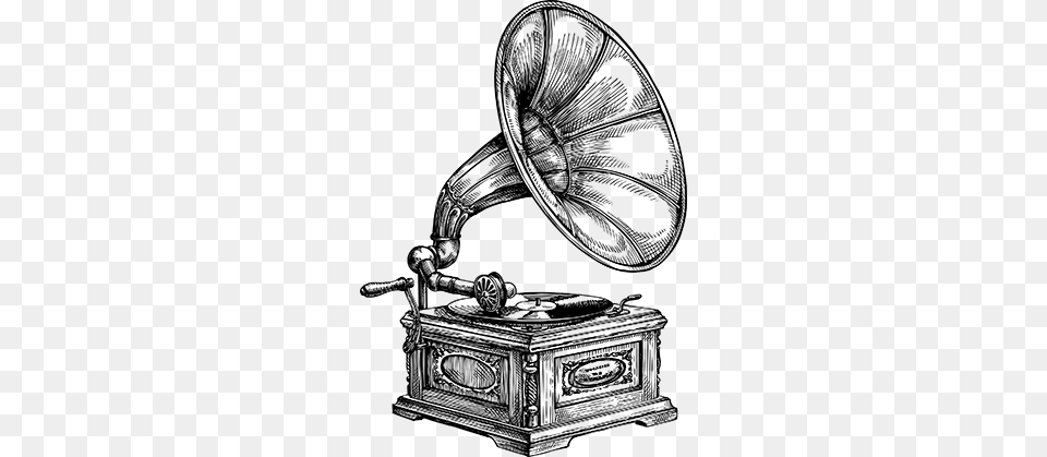 Gramophone, Gray Free Transparent Png