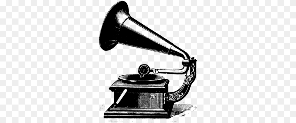 Gramophone, Gray Free Transparent Png