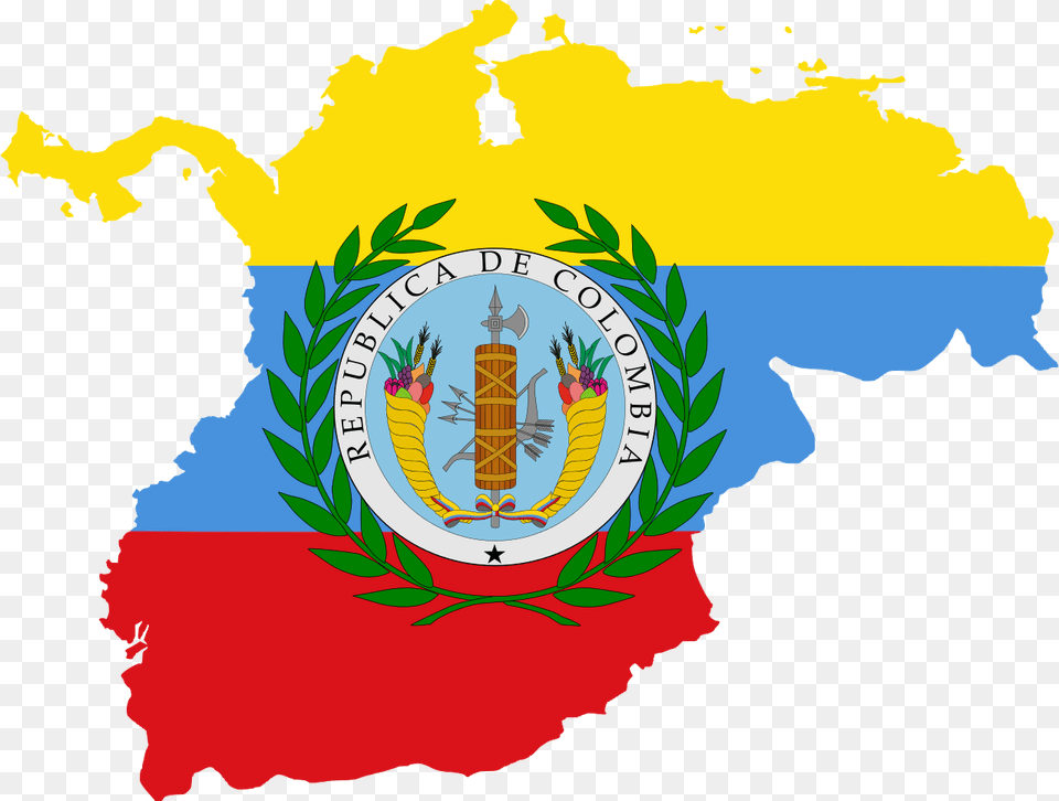 Gran Colombia Flag Map, Emblem, Symbol, Logo, Person Png