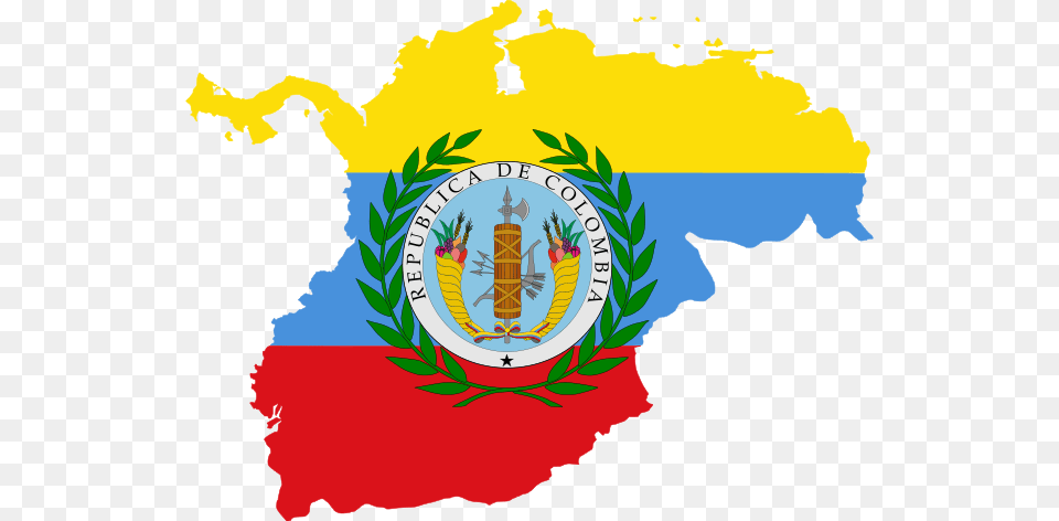 Gran Columbia Latin American Flags Gran Colombia Gran Colombia Flag Map, Emblem, Symbol, Logo, Animal Free Transparent Png