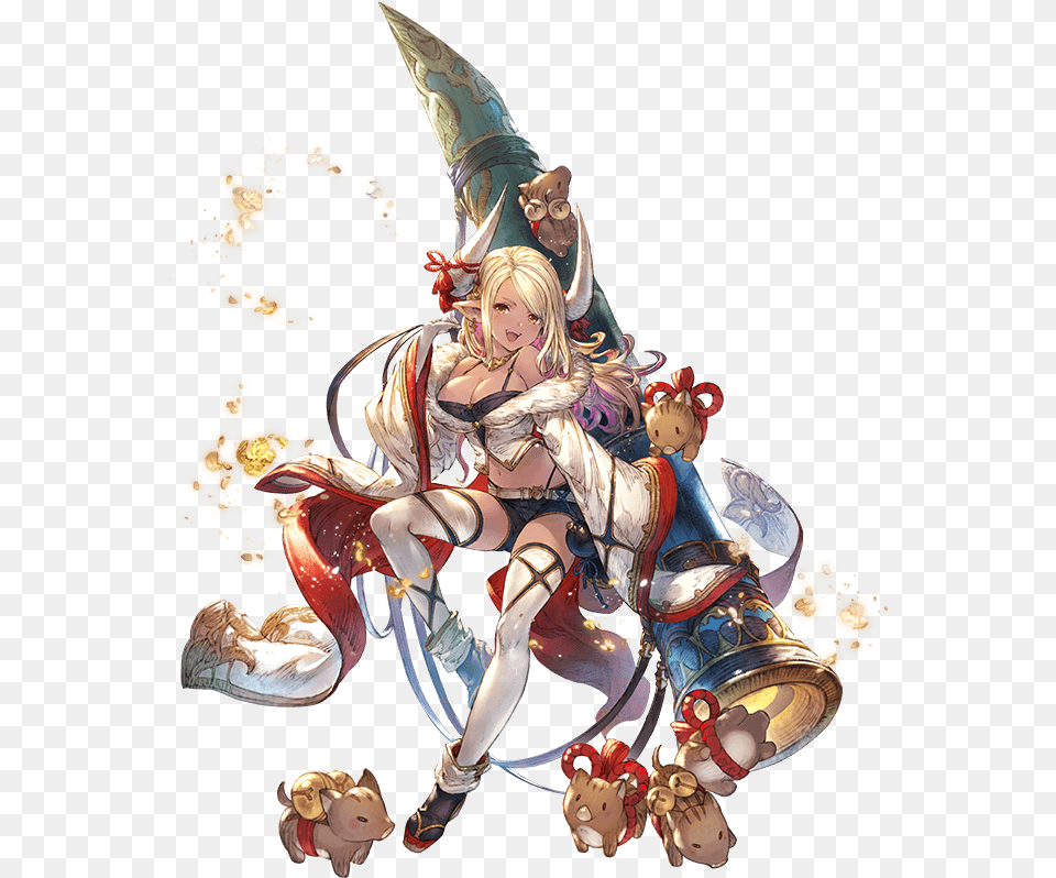 Granblue Fantasy Kumbhira With Weapon, Book, Comics, Publication, Adult Png Image