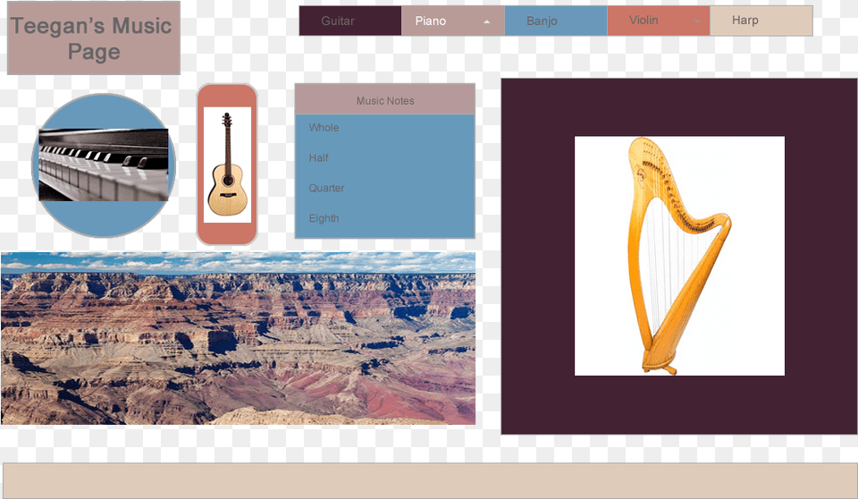 Grand Canyon, Musical Instrument, Harp, Guitar Free Png Download