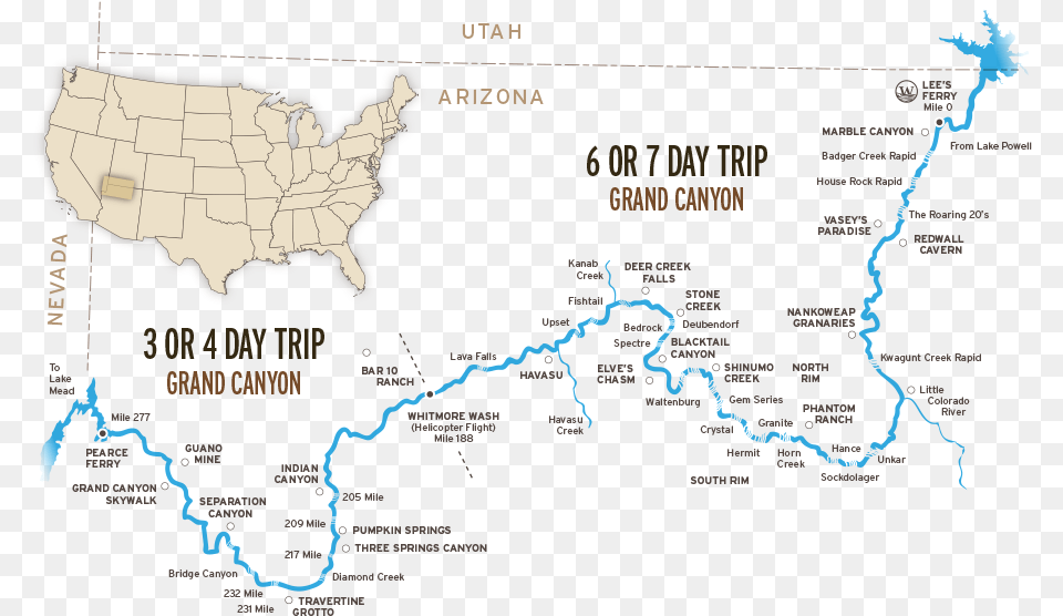 Grand Canyon Rafting Grand Canyon Colorado River Map, Chart, Plot, Atlas, Diagram Free Transparent Png