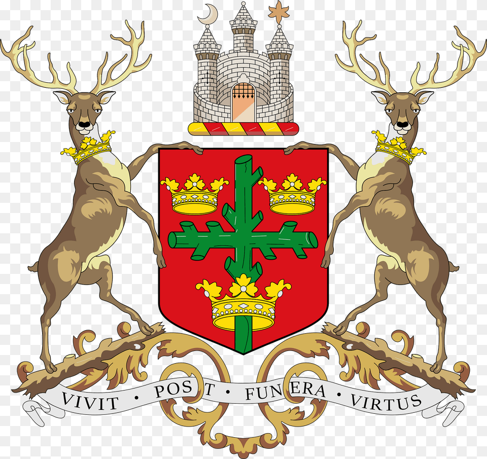 Grand Coat Of Arms Of Nottingham Clipart, Animal, Deer, Mammal, Wildlife Png Image