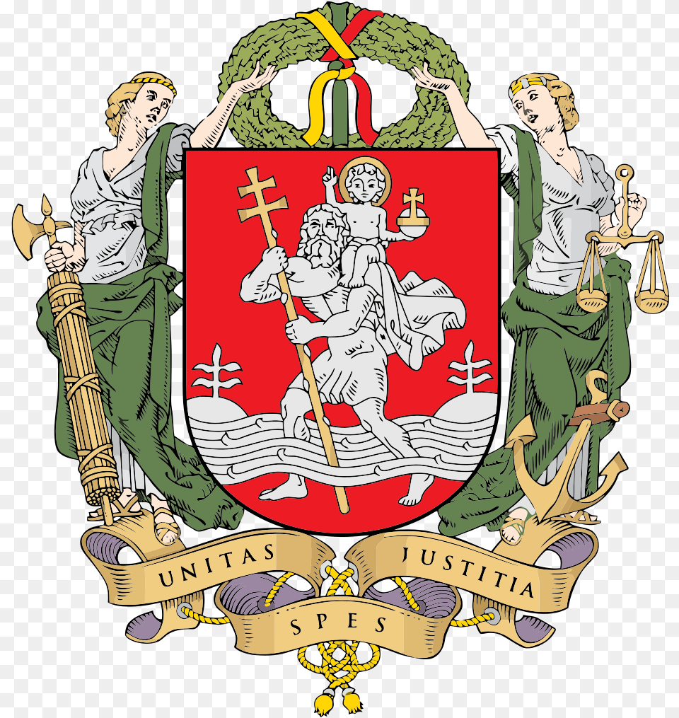 Grand Coat Of Arms Of Vilnius Vilnius Symbol, Person, Baby, Emblem, Face Free Transparent Png