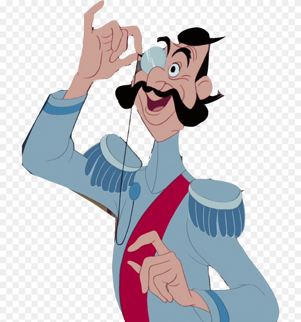Grand Duke Cinderella Cartoon Character With Monocle, Person, Face, Head Png Image