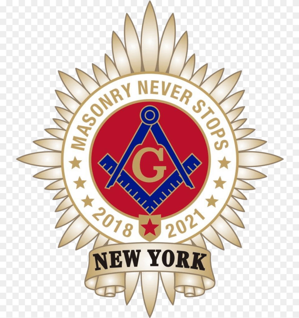 Grand Lodge Of Accepted Masons Freemasonry New York, Badge, Logo, Symbol, Emblem Free Png Download